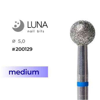Diamond Ball Nail Drill Bit 5.0 mm, Blue (Medium Grit)